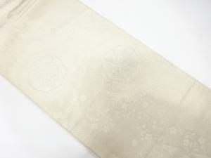 切りばめ風　華紋に花唐草模様織り出し　袋帯